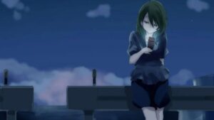gambar anime sedih sendirian