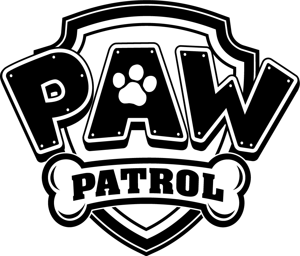 paw patrol logo black and white